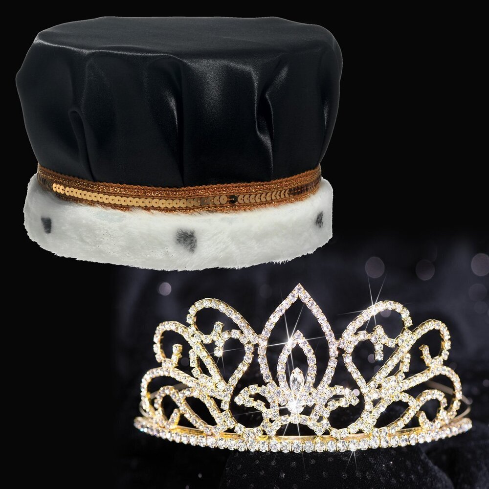 1300 Prom & Homecoming Royalty Set, Gold Adela Tiara with Rhinestones &